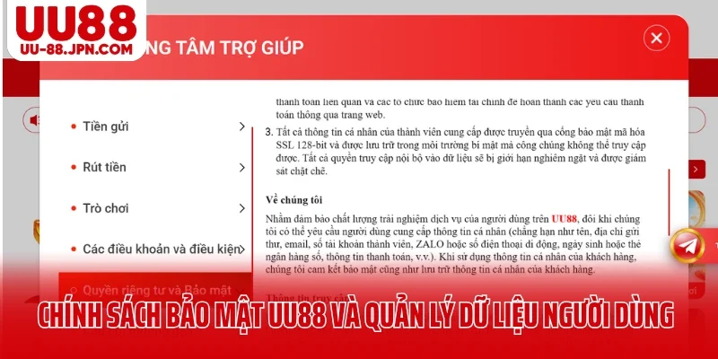 Chính sách bảo mật UU88 và quản lý dữ liệu người dùng